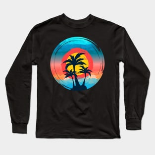 Colorful Beach Sunset Summer Design Long Sleeve T-Shirt